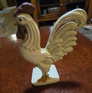 Source Unknown Rustic Rooster Figurine - Cream and Brown